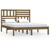 vidaXL Рамка за легло меденокафява бор масив 150x200 cм King Size