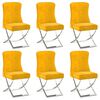 vidaXL Трапезни столове, 6 бр, горчица, кадифе