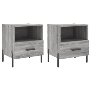 vidaXL Нощни шкафчета 2 бр сив сонома 40x35x47,5 см инженерно дърво