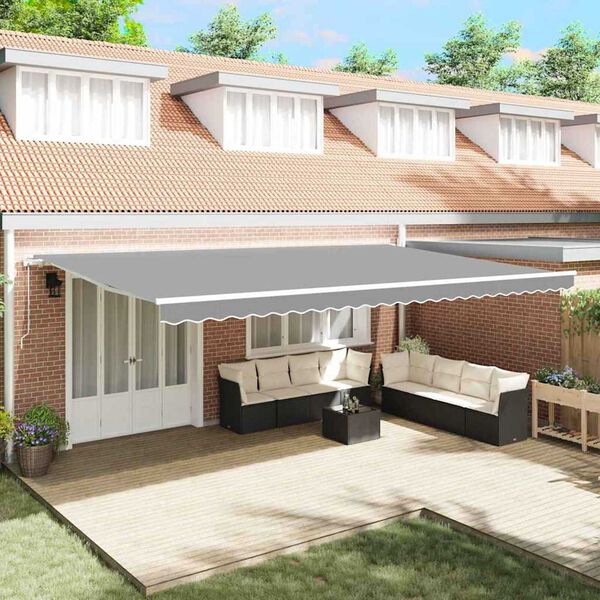 vidaXL Рамка за сенник Бяло 600 × 300 cm Алуминий