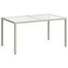 vidaXL Градинска маса 150x90x75 см закалено стъкло и полиратан бяла