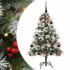vidaXL С изкуствено коледно дърво Зелен и бял 150 cm
