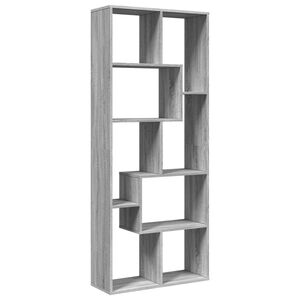 vidaXL Разделител за стая / библиотека, сив сонома, 67x25x161,5 см