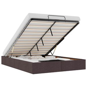 vidaXL Османска рамка за легло без матрак, тъмнокафява, 140x200см плат