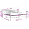vidaXL Рамка за легло с табла, восъчнокафяв, 200x200 см, бор масив