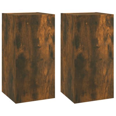 vidaXL ТB шкафове, 2 бр, опушен дъб, 30,5x30x60 см, инженерно дърво