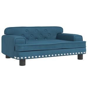 vidaXL Кучешко легло Синьо 70x45x30 см кадифе