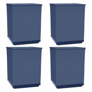 vidaXL Кашпи, 4 бр, синьо сив, 30x30x37 см, полипропилен