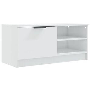 vidaXL ТВ шкаф бял гланц 80x35x36,5 см инженерно дърво
