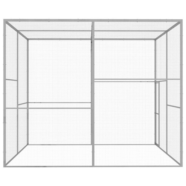 vidaXL Клетка за котки 3x3x2,5 м поцинкована стомана