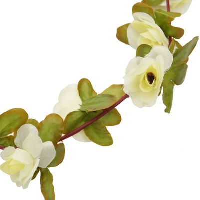 vidaXL Гирлянди от изкуствени цветя 6 бр бели 250 см