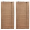 vidaXL Бамбукови ролетни щори 2 бр кафяви 120x220 см