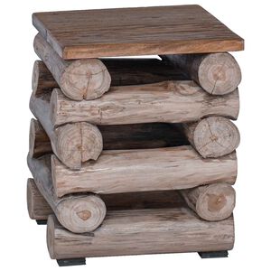 vidaXL Стук Естествен 30 x 30 x 38 cm Солидно тиково дърво