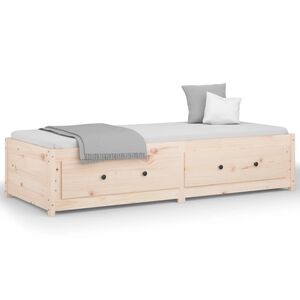 vidaXL Дневно легло 75x190 см Small Single борово дърво масив