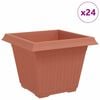 vidaXL Квадратна цветна саксия 24 бр. Червено тухла 43 x 43 x 33,5 см