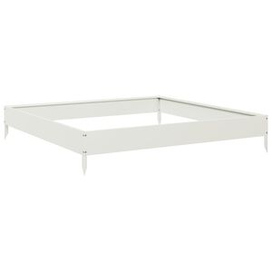 vidaXL Градинско повдигнато легло, бяло, 100x100x18,5 см, стомана