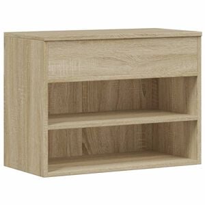 vidaXL Пейка за обувки, дъб сонома, 60x30x45 см, инженерно дърво