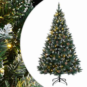 vidaXL Изкуствена коледна елха, 150 LED, 120 см