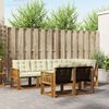 vidaXL Комплект дивани за открито 7 pcs Натурален и Крема