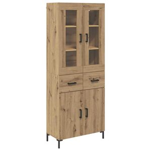 vidaXL Висок шкаф 2 бр. Дъб 69,5 x 34 x 180 см Инженерна дървесина