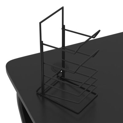 vidaXL Гейминг бюро със ZZ-образни крака, черно, 110x60x75 см