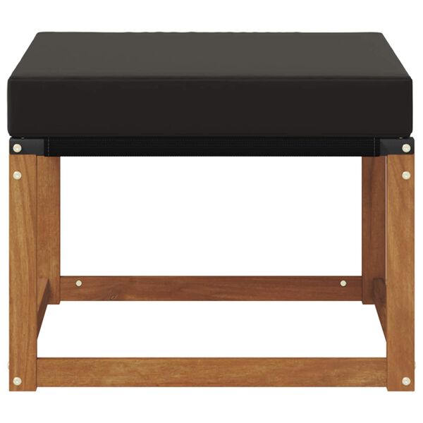 vidaXL Външна табуретка Масивна акациева дървесина и текстилен плат