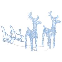 vidaXL Коледна украса елени с шейна, 160 LED, 130 см, акрил