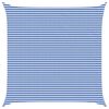vidaXL Слънцезащитен плат Синьо и бяло 7 x 7 m HDPE
