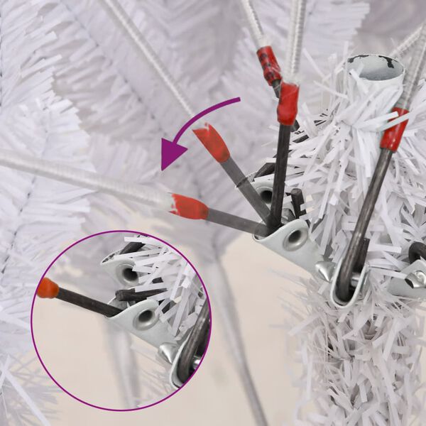 vidaXL Изкуствена коледна елха с шарнири и флокиран сняг 270 см