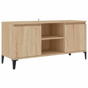 vidaXL ТВ шкаф с метални крака, сонома дъб, 103,5x35x50 см