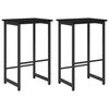 vidaXL Бар стол 2 pcs Черен дъб 40 x 32 x 74 см Инженерна дървесина