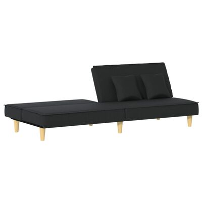 vidaXL Разтегателен диван, черен, плат