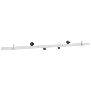vidaXL Комплект обков за плъзгаща се врата 152,4 cm Стомана Бяло