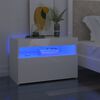 vidaXL Нощно шкафче с LED осветление бял гланц 60x35x40 см