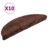 vidaXL Изтривалки за стълби, 10 бр., 56x17x3 см, кафяви, полукръгли