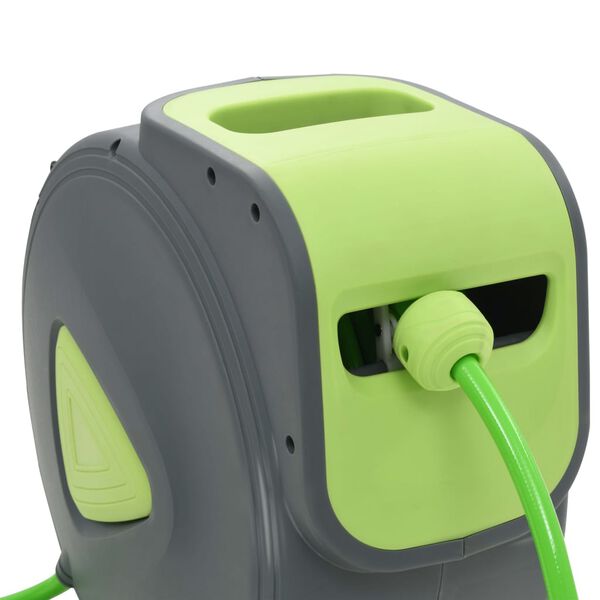 vidaXL Стенна кутия за маркуч, автоматично прибиране, 30+2 м