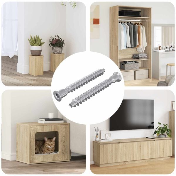 vidaXL Винтове confirmat 2 pcs Сребрист &Oslash;7 x 58 мм Метал