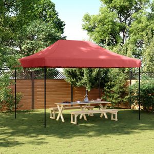 vidaXL Сгъваема парти шатра, pop-up, бордо, 410x279x315 см