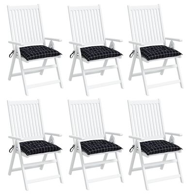 vidaXL Възглавници за столове 6 бр черно каре 40x40x7 см плат