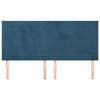 vidaXL Табла за легло, тъмносиня, 180x5x118/128 см, кадифе
