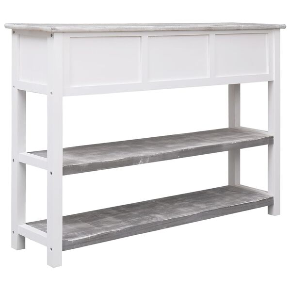 vidaXL Сайдборд, антично сиво, 108x30x76 cм, пауловния масив