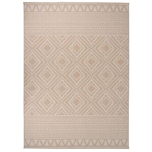 vidaXL Градински плоскотъкан килим, 200x280 см, кафяви шевици