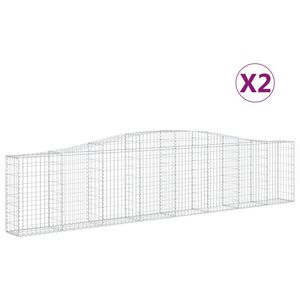 vidaXL Габионни кошници арка 2 бр 400x30x80/100 см поцинковано желязо