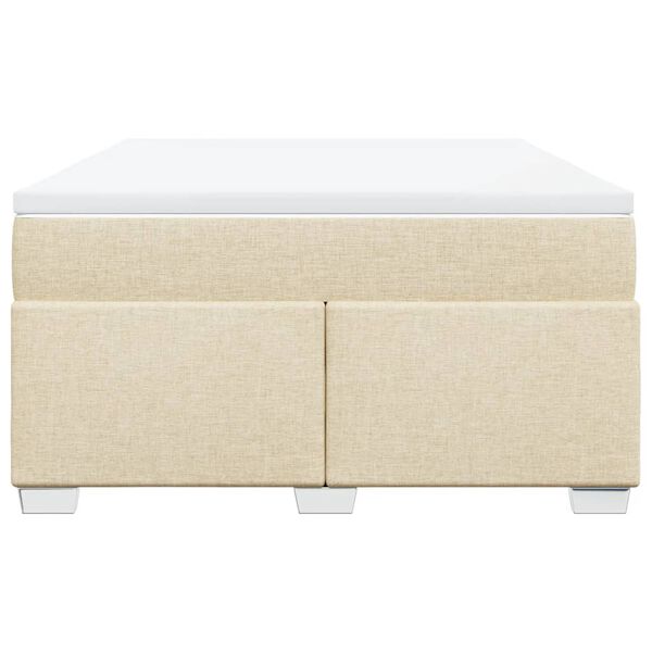 vidaXL Боксспринг легло с матрак, кремава, 140x200 см, плат