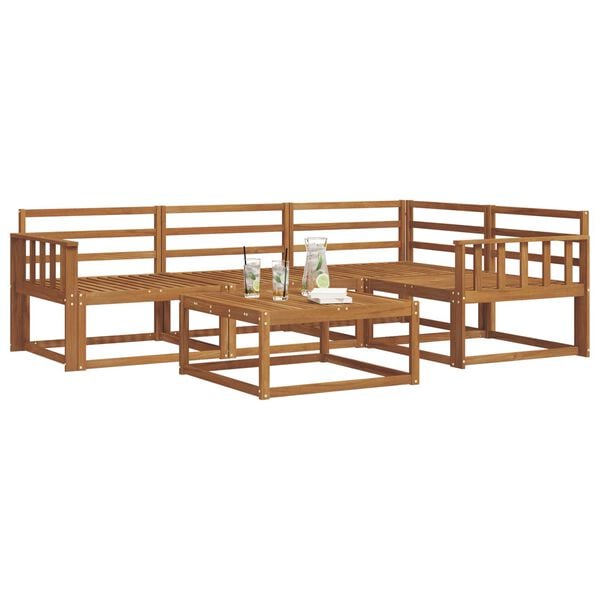 vidaXL Комплект дивани за открито 5 pcs Естествен