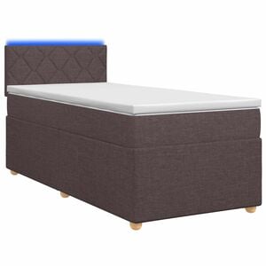 vidaXL Континентално легло с матрак Тъмен кафяв 80 x 200 cm Текстил