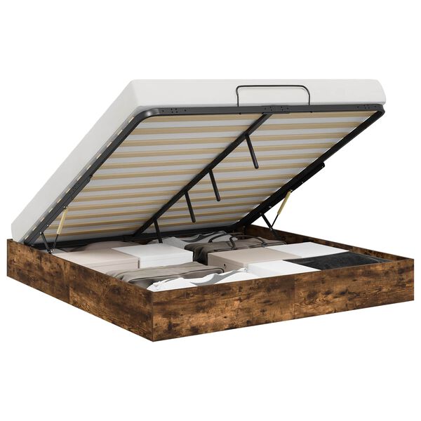 vidaXL Отоманско легло със съхранение Димян дъб 193 x 120 x 25 см ПДЧ