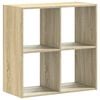 vidaXL Библиотека, дъб сонома, 68,5x32x68,5 см, инженерно дърво