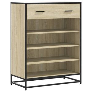 vidaXL Шкаф за обувки Сонома дъб 75x38x97,5cm Обработено дърво и метал