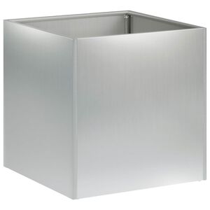 vidaXL Градинска саксия Сребристо 45 x 45 x 45 cm Поцинкована стомана